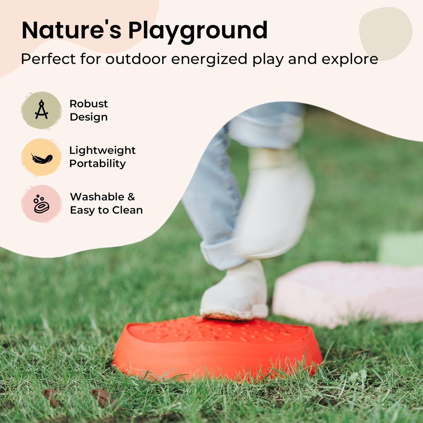 Tiny Land Stepping Stones for Kids – Non-Slip Toddler Balance & Coordination (5 pcs)