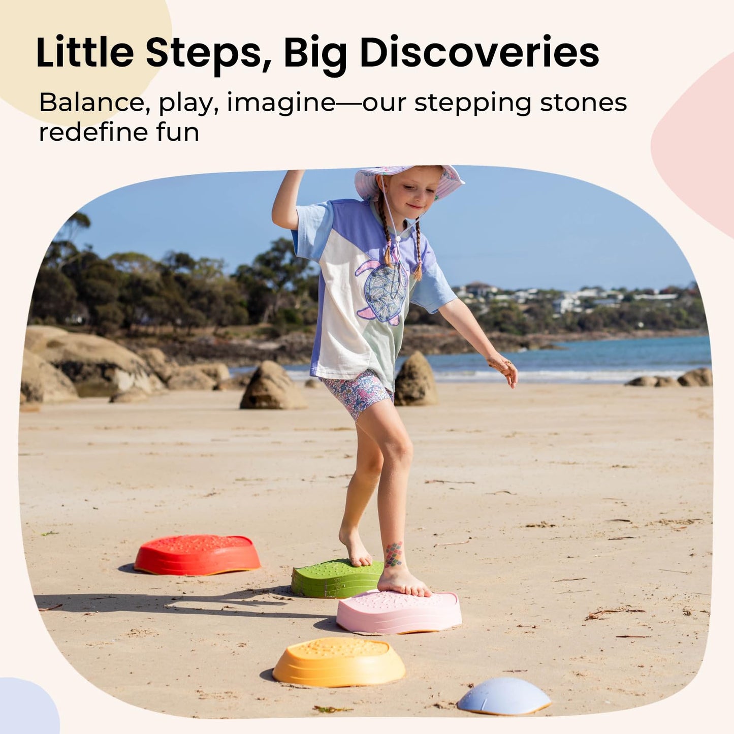 Tiny Land Stepping Stones for Kids – Non-Slip Toddler Balance & Coordination (5 pcs)