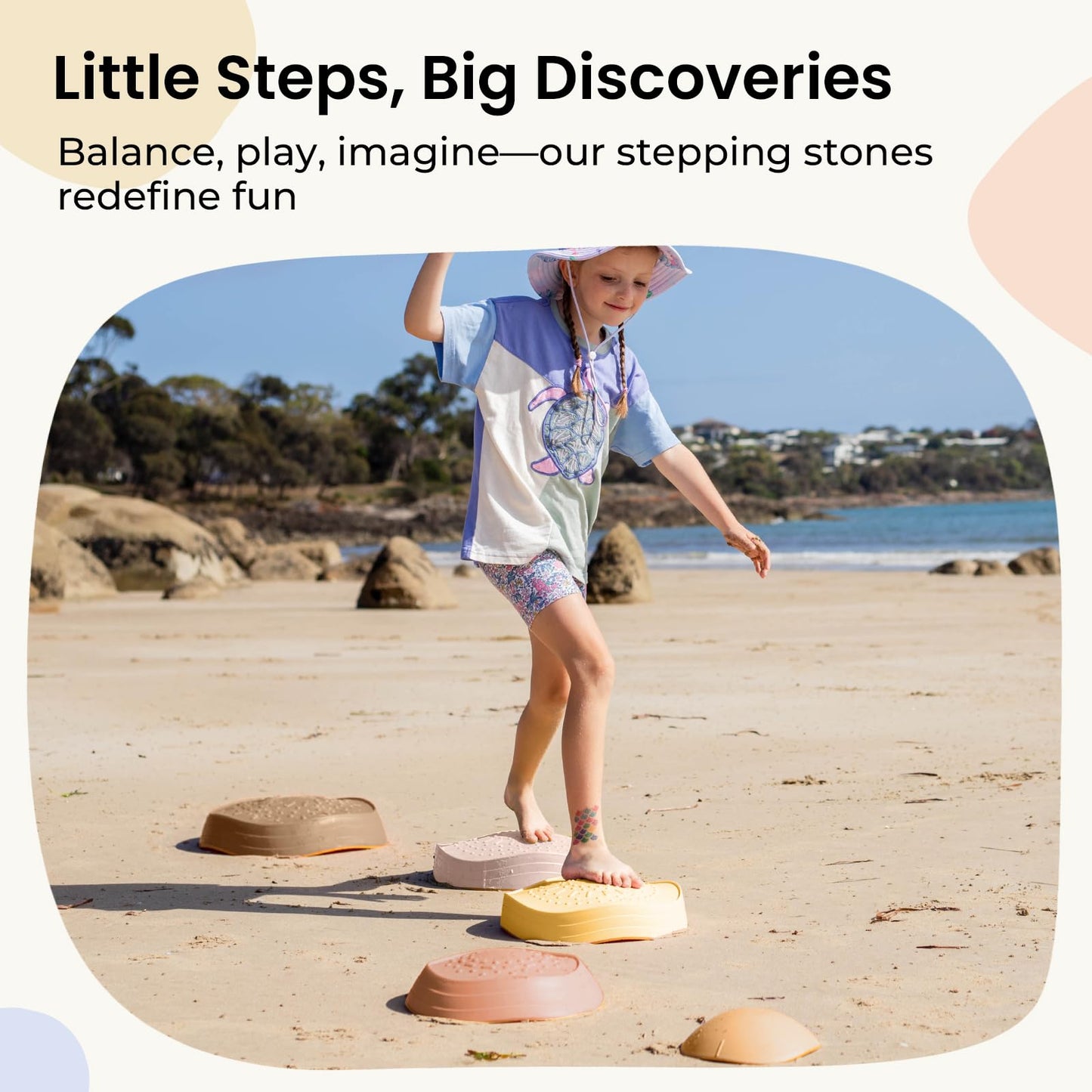 Tiny Land Stepping Stones for Kids – 5-Piece Non-Slip Balance Set (Ages 3-5)