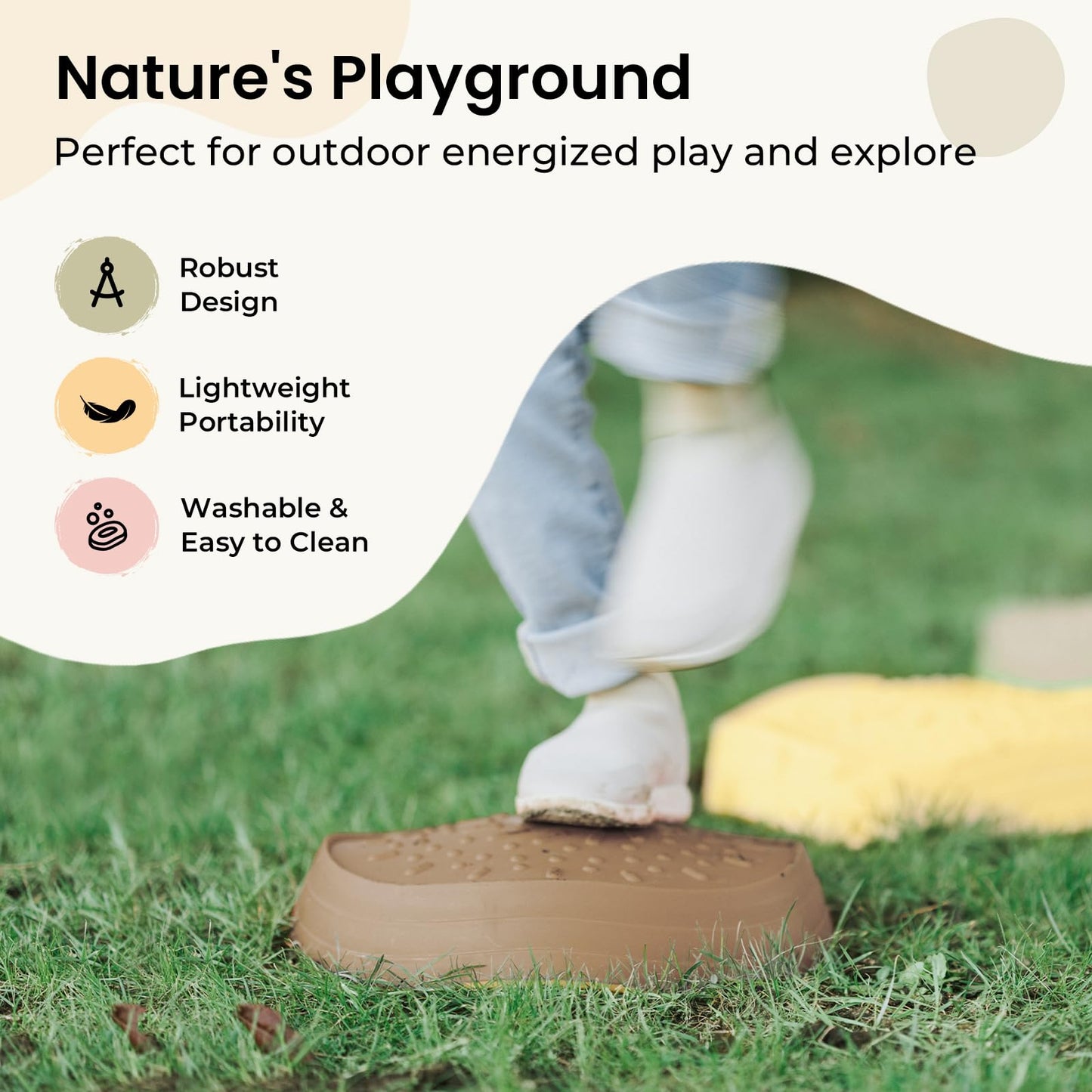 Tiny Land Stepping Stones for Kids – 5-Piece Non-Slip Balance Set (Ages 3-5)