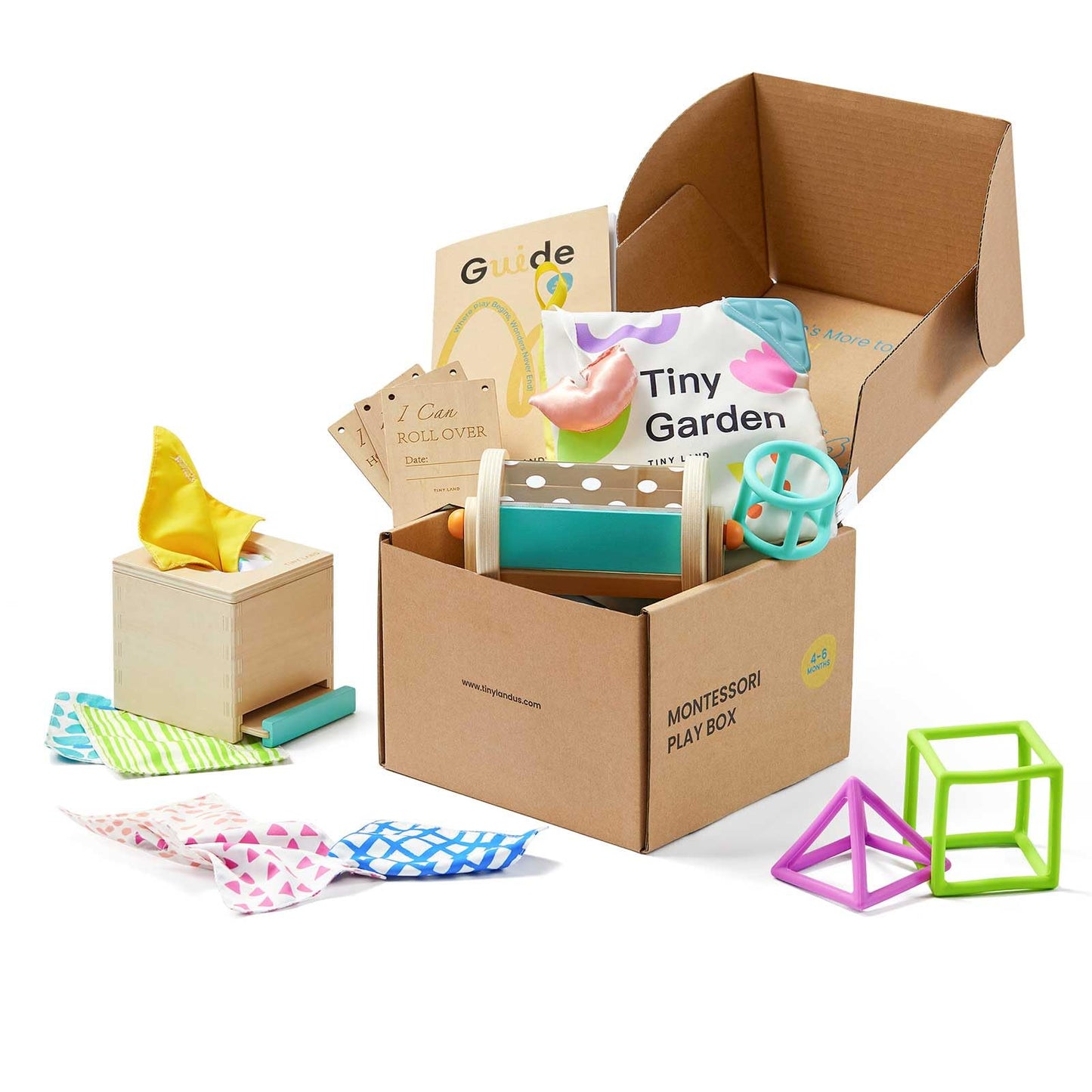 Tiny Land Montessori Baby Toy Set 4-6 Months – 4-in-1 Learning Kit