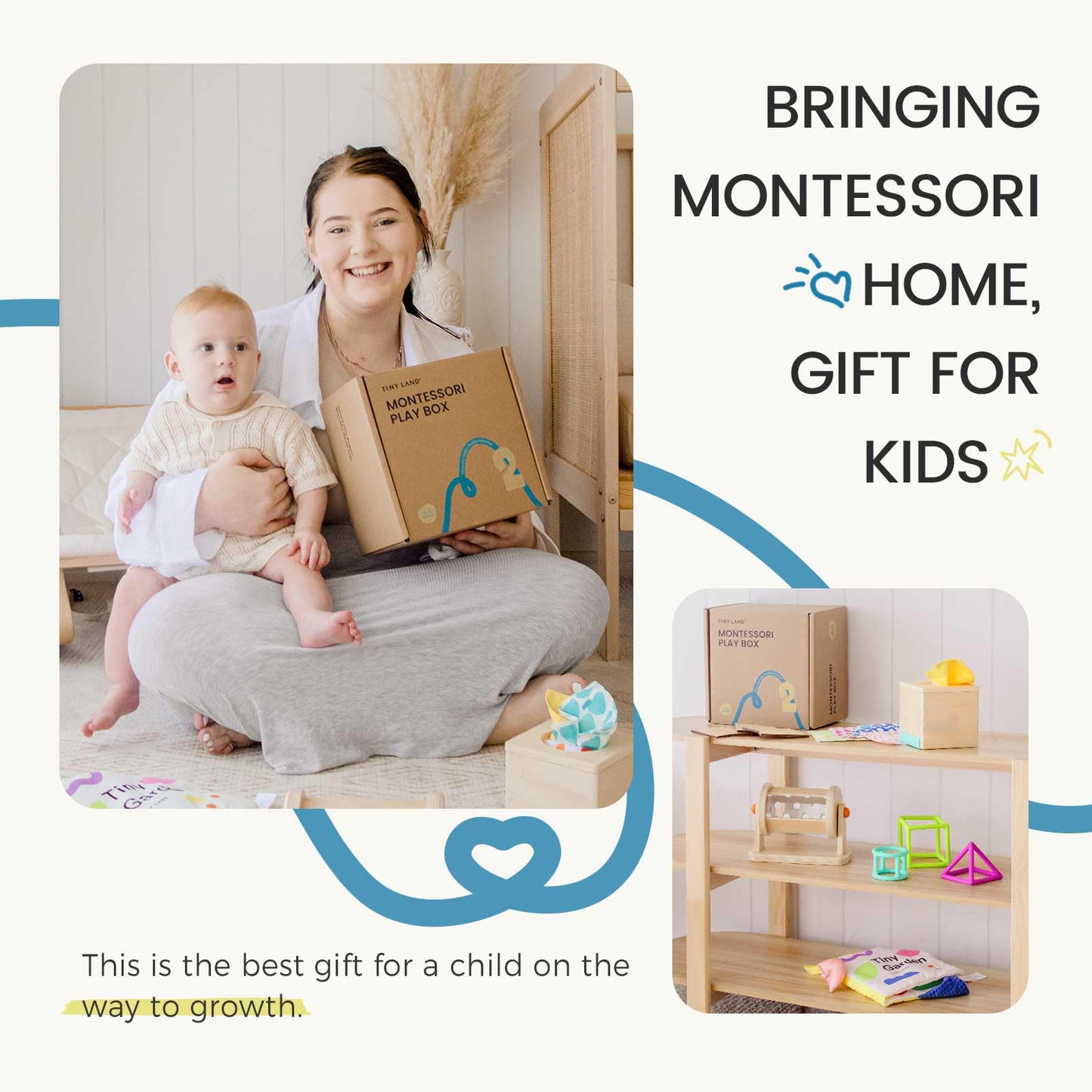 Tiny Land Montessori Baby Toy Set 4-6 Months – 4-in-1 Learning Kit