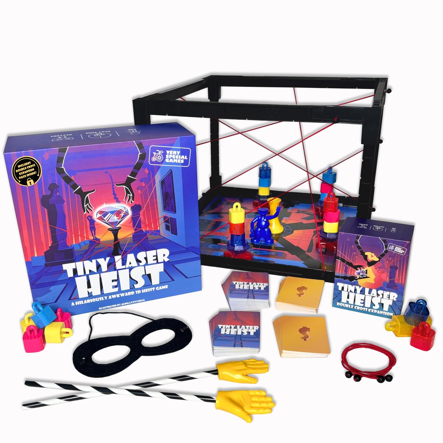 Tiny Laser Heist - Hilariously Awkward 3D Heist Game for 3-6 Players + Expansion