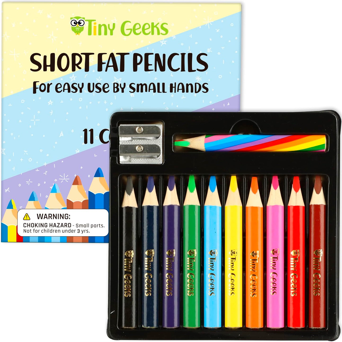 TinyGeeks Jumbo Color Pencils Set for Kids – Ages 3–7, Triangular Grip