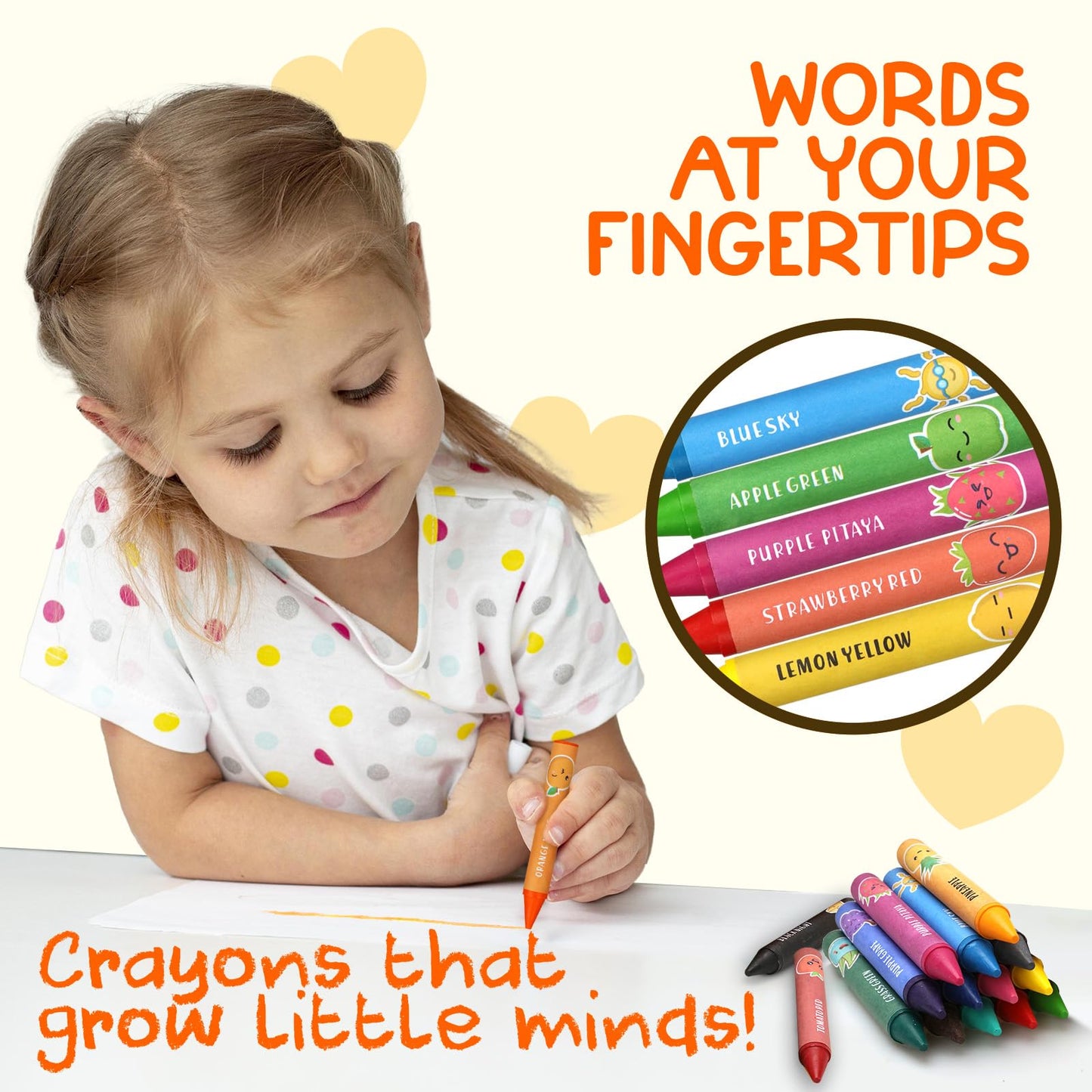 TinyGeeks Jumbo Crayons (16 Colors) – Non-Toxic, Washable, Easy-to-Hold for Toddlers and Kids