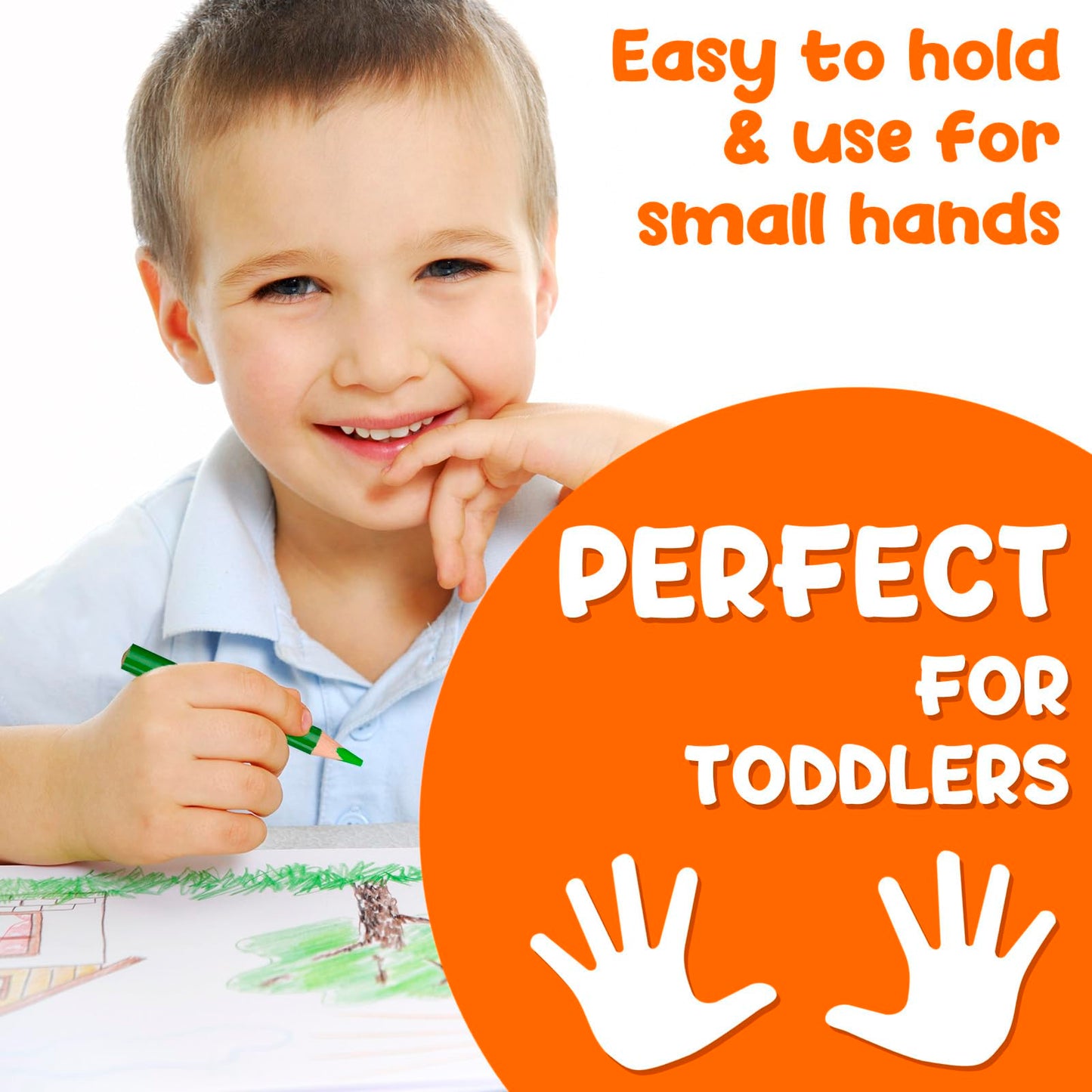 TinyGeeks Jumbo Pencils – 10 Triangle-Shaped Colored Pencils + Rainbow & Sharpener