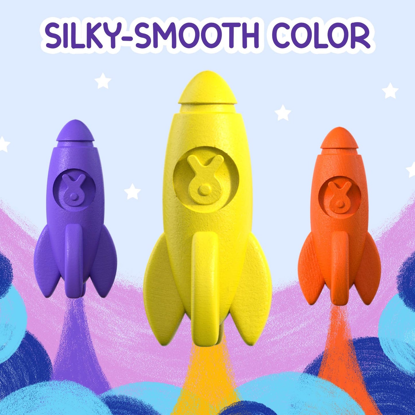 TinyGeeks 16 Rocket Crayons - Non-Toxic & Washable for Toddlers & Kids 3-10
