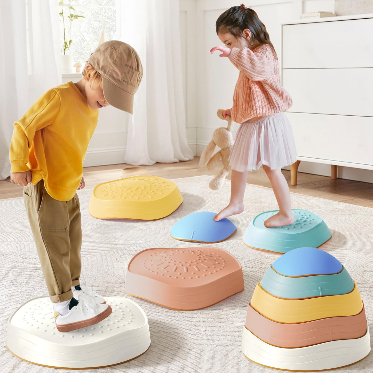 Tiny Land Stepping Stones for Kids — 5-Piece Non-Slip Set for Balance & Coordination