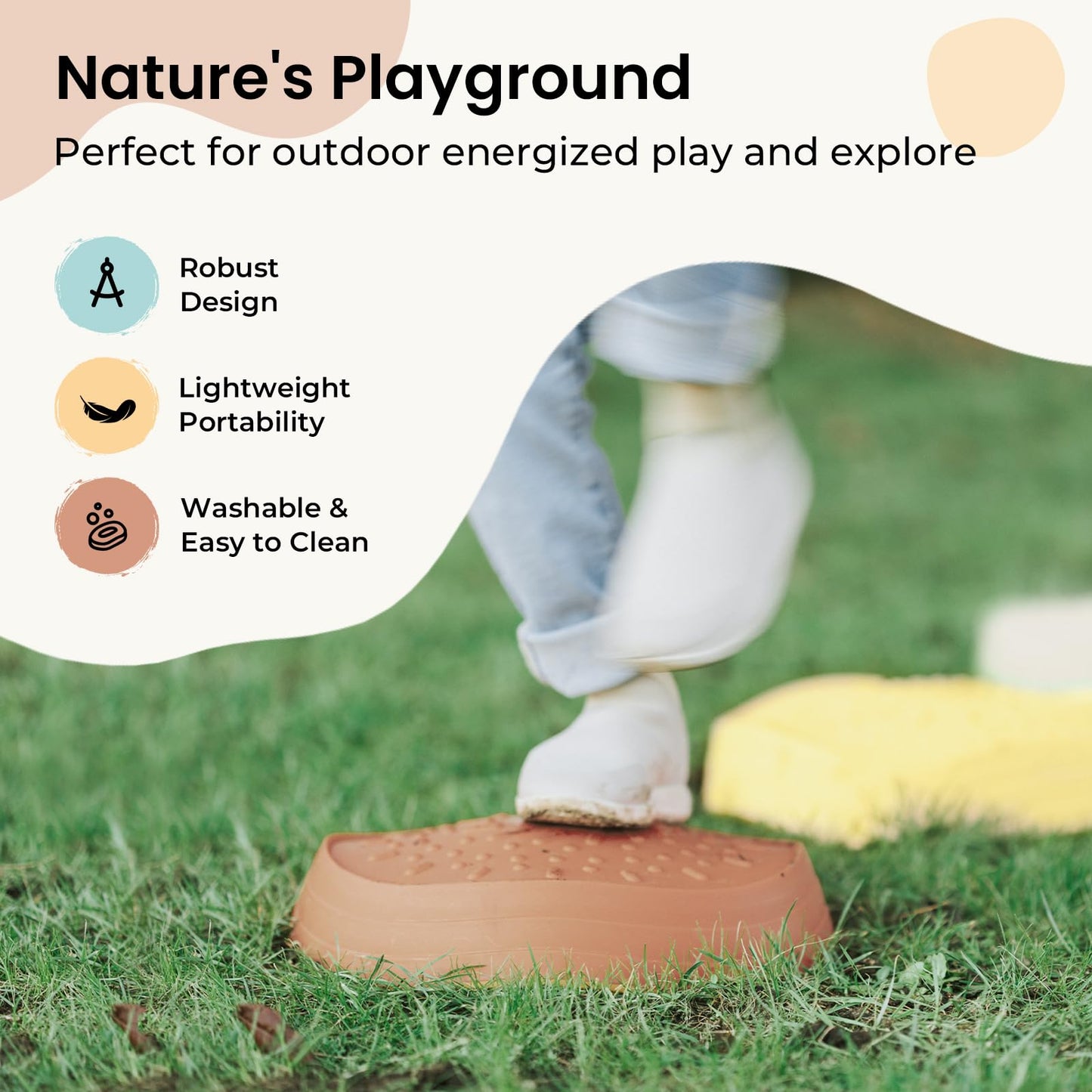 Tiny Land Stepping Stones for Kids — 5-Piece Non-Slip Set for Balance & Coordination