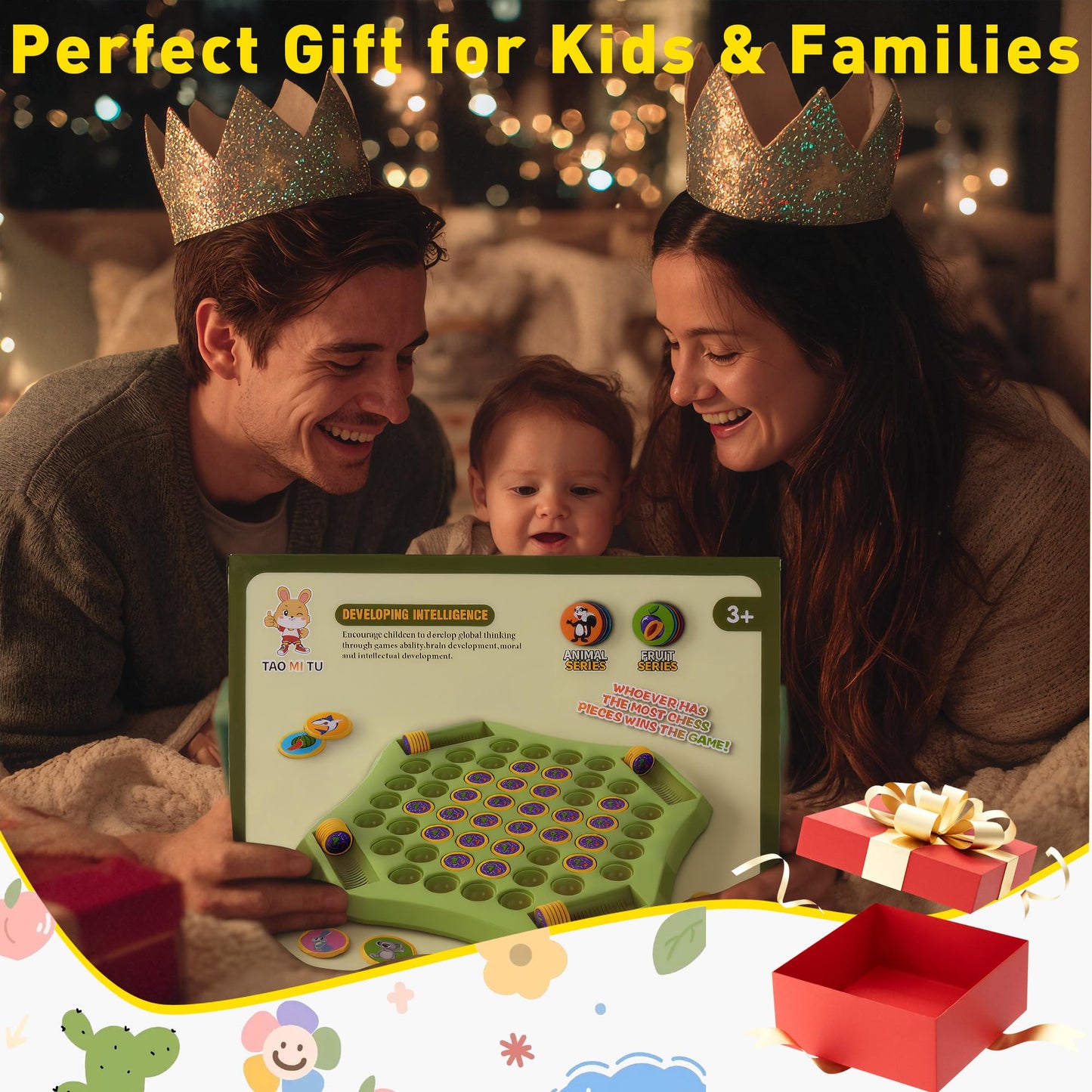 TINYLENS Memory Matching Game – 52-Slot Flip Board for Kids & Families | Educational & Travel-Friendly (Animal)