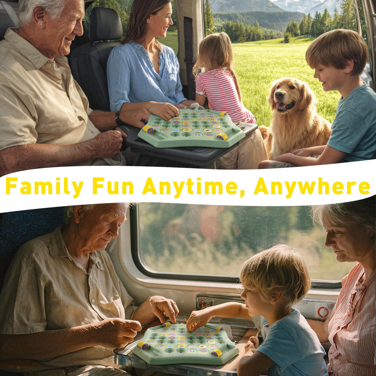 TINYLENS Memory Matching Game – 52-Slot Flip Board for Kids & Families | Educational & Travel-Friendly (Animal)
