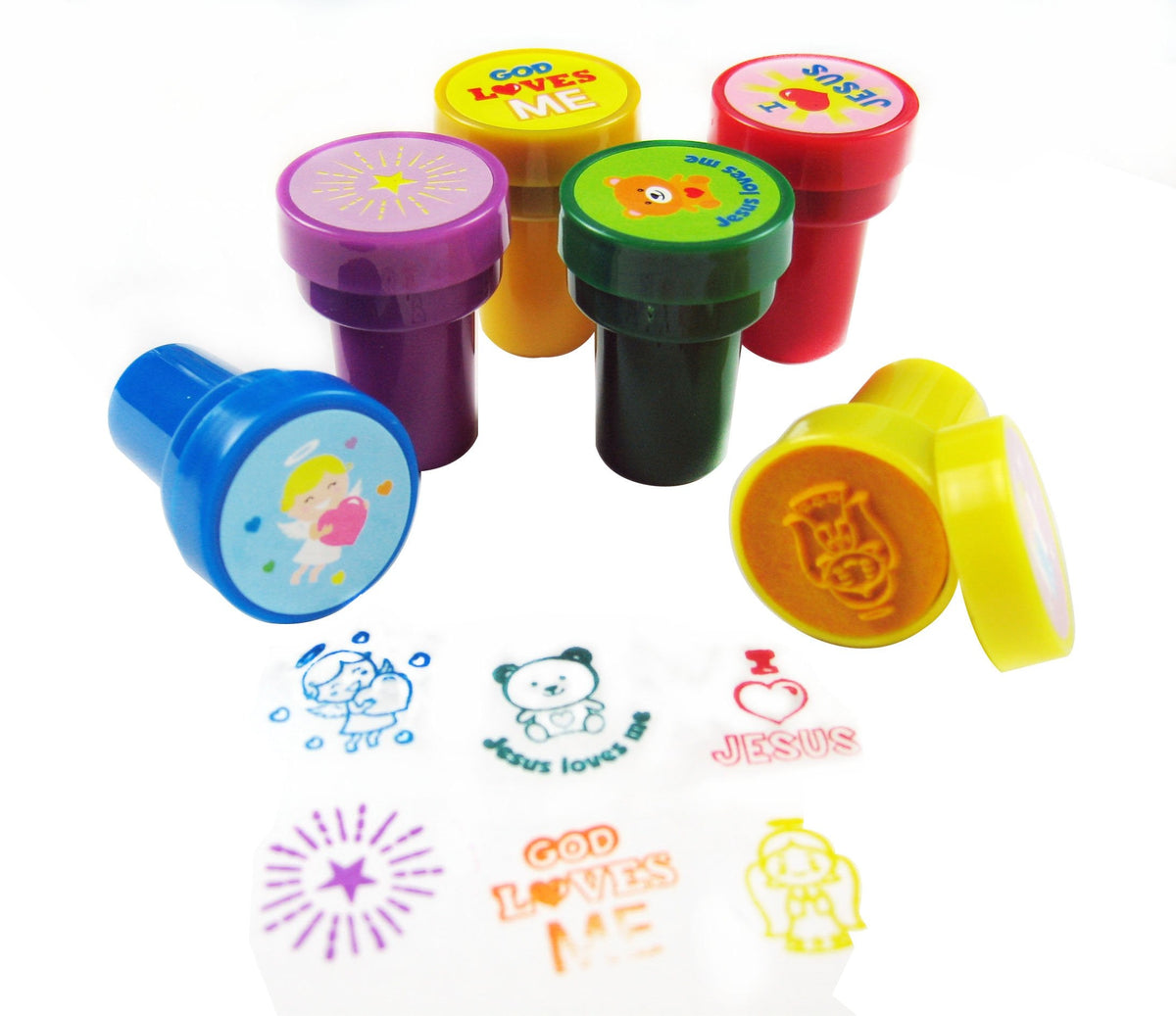 TINYMILLS 50 Pcs Religious Stampers for Kids – Self-Inking Christian Prizes for VBS & Sunday School