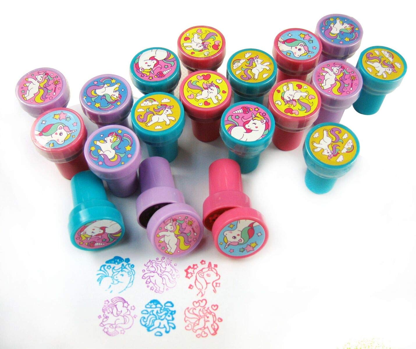 TINYMILLS Tiny Mills 24 Pcs Unicorn Stampers for Kids – Pre-Inked, Safe Craft Fun