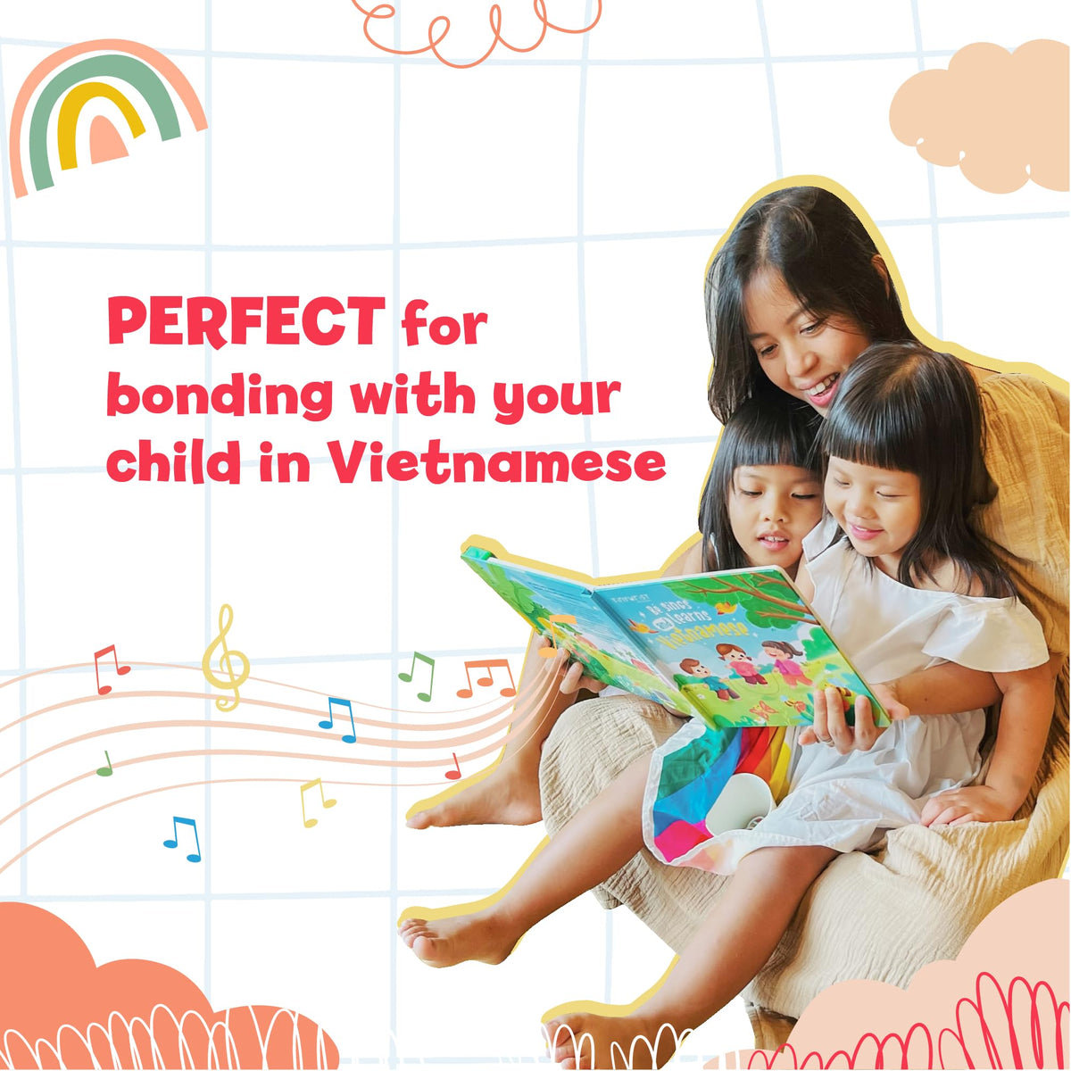 tinywrist AUDIOBOOKS: Bé Sings and Learns Vietnamese — Interactive Bilingual Music Book for Babies, Toddlers & Kids
