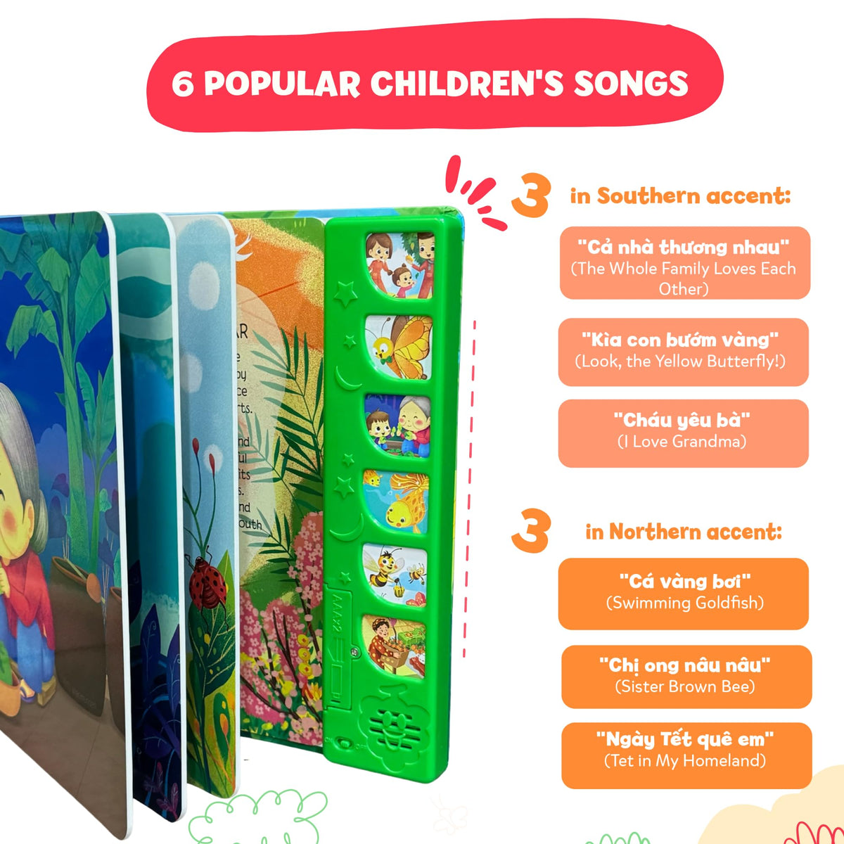 tinywrist AUDIOBOOKS: Bé Sings and Learns Vietnamese — Interactive Bilingual Music Book for Babies, Toddlers & Kids