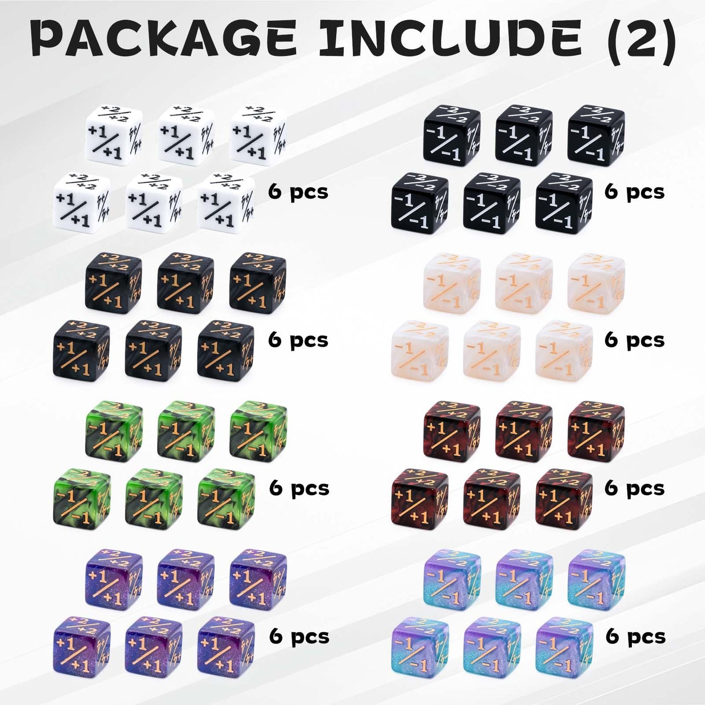 Tinzum 78-Piece MTG Dice Set with Plus 1 Life Counter, Keyword & Shield Dice + Spindown D20 – 12 Colors
