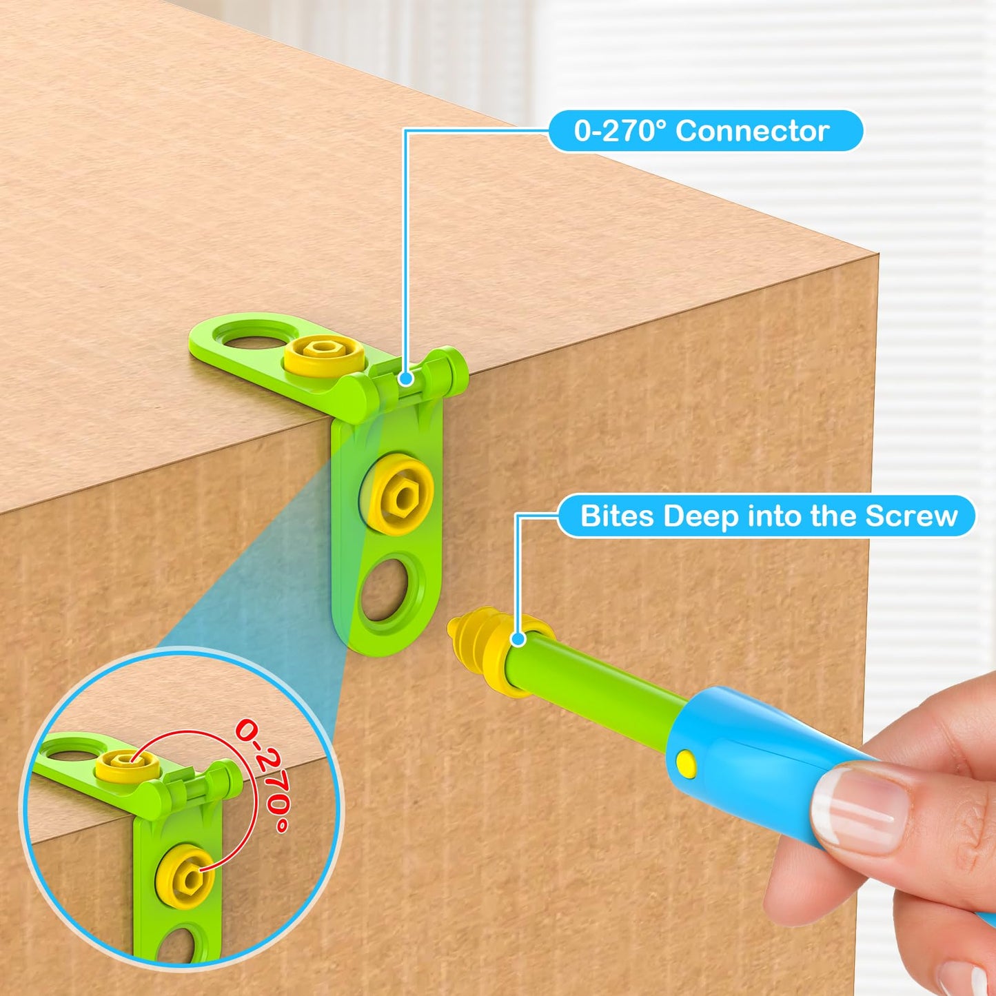 Tiocky Cardboard Construction Kit – 173-Piece STEM DIY Set for Kids