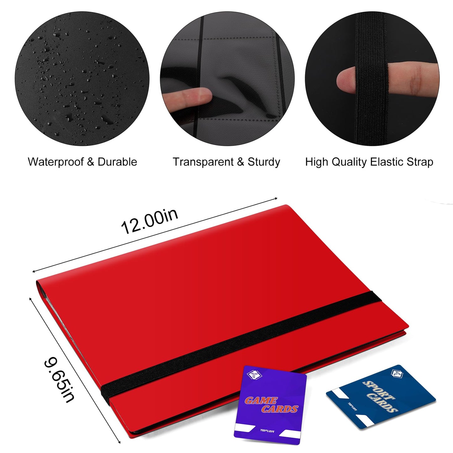 TiopLior Trading Card Binder 9 Pocket – 360 Card Capacity, Side Loading Album for MTG, Sports & More