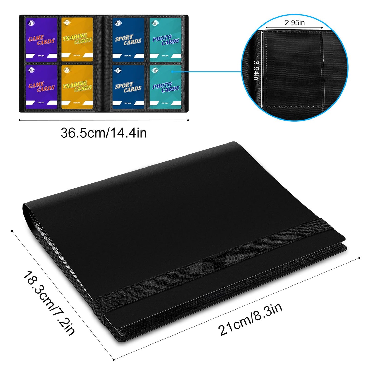 TiopLior 4-Pocket Card Binder, 160 Sleeves, Durable Album for MTG and Trading Cards