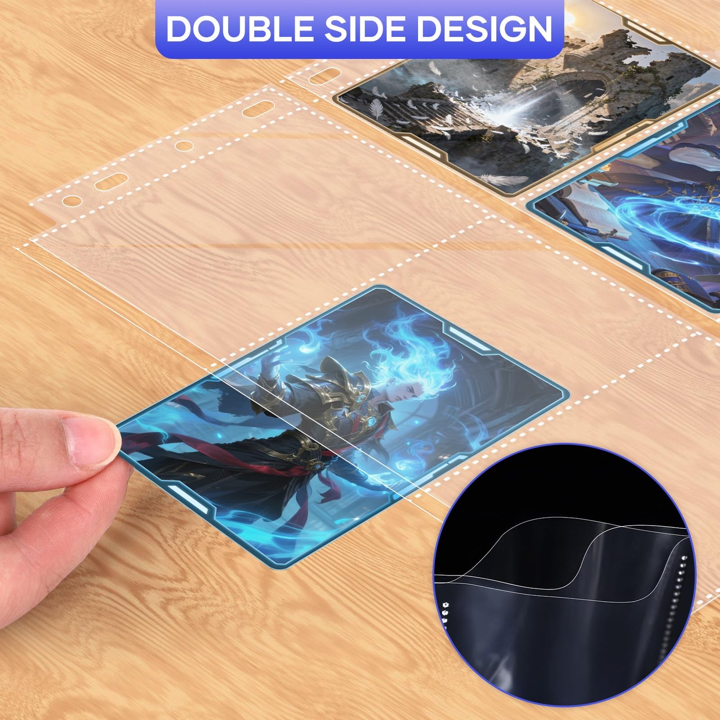 TiopLior 40 Pack 9-Pocket Page Protectors for 3 Ring Binders – 720 Cards, Double-Sided