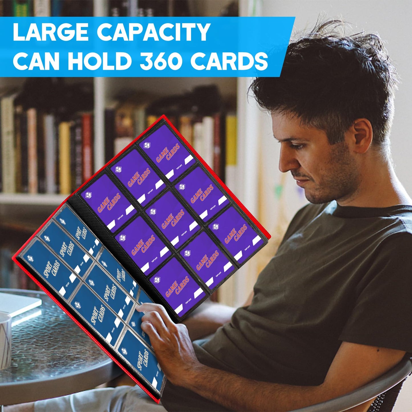 TiopLior Trading Card Binder 9 Pocket – 360 Card Capacity, Side Loading Album for MTG, Sports & More