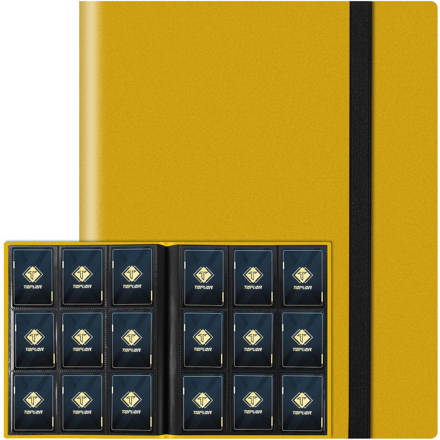 TiopLior Trading Card Binder – 360 Pockets (Yellow) for MTG & Sports Cards