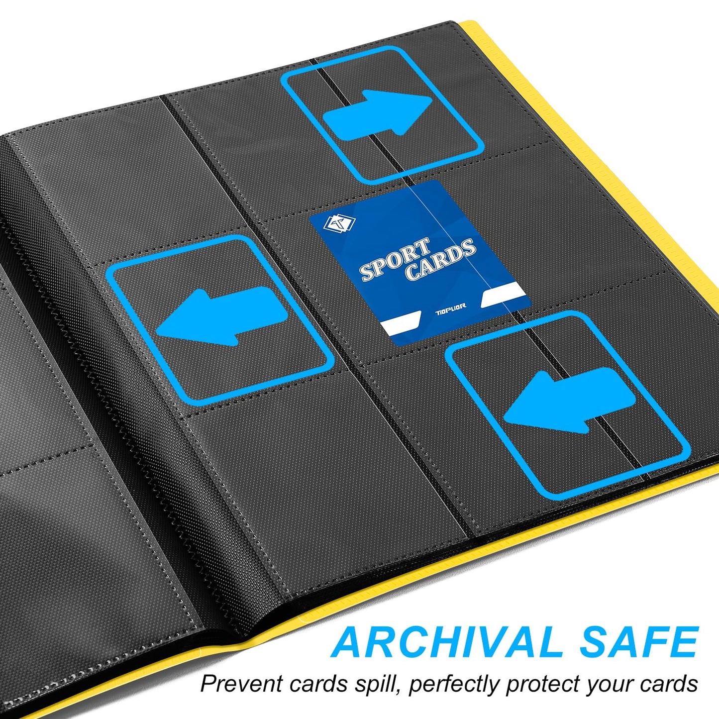 TiopLior Trading Card Binder – 360 Pockets (Yellow) for MTG & Sports Cards