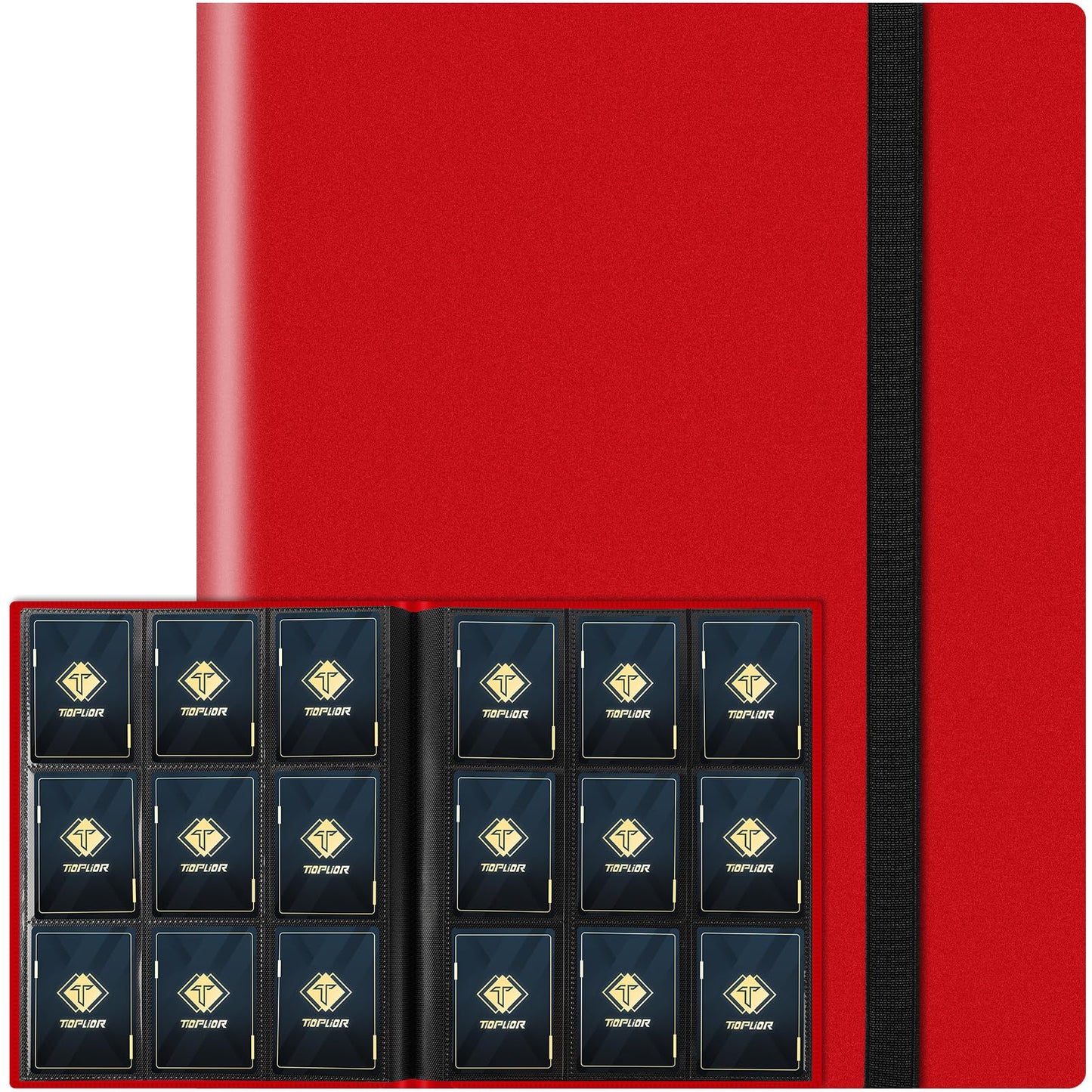 TiopLior Trading Card Binder 9 Pocket – 360 Card Capacity, Side Loading Album for MTG, Sports & More