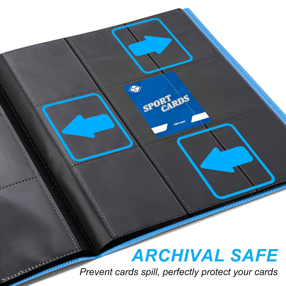 TiopLior Trading Card Binder – Sky Blue, 360 Card Capacity for MTG & Sports Cards