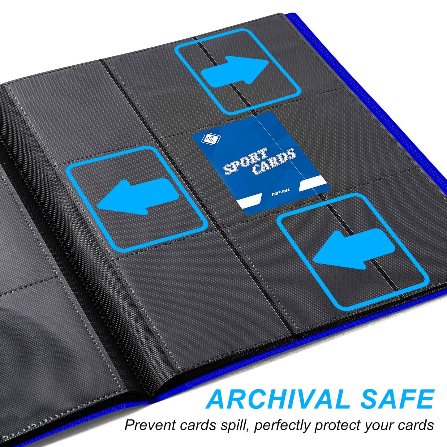 TiopLior Trading Card Binder – 360-Pocket Navy Album for MTG, Baseball & Football Cards