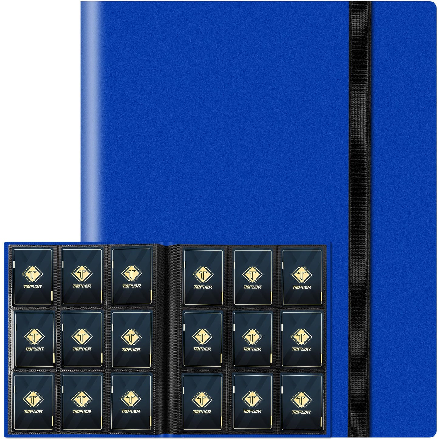 TiopLior Trading Card Binder – 360-Pocket Navy Album for MTG, Baseball & Football Cards