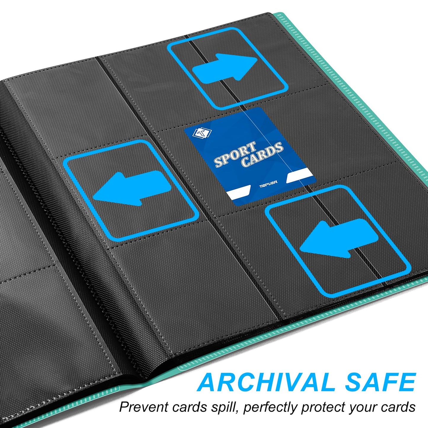 TiopLior Trading Card Binder – 360-Pocket Album for MTG, Baseball & Football Cards (Green)