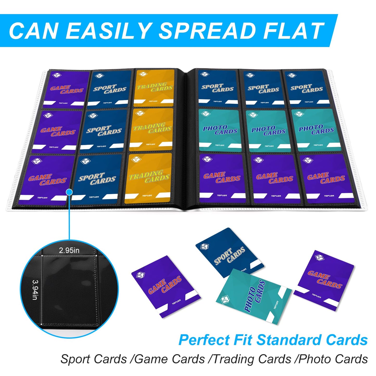 TiopLior Trading Card Binder – 360 Pockets, White Album for MTG, Baseball & Football Cards