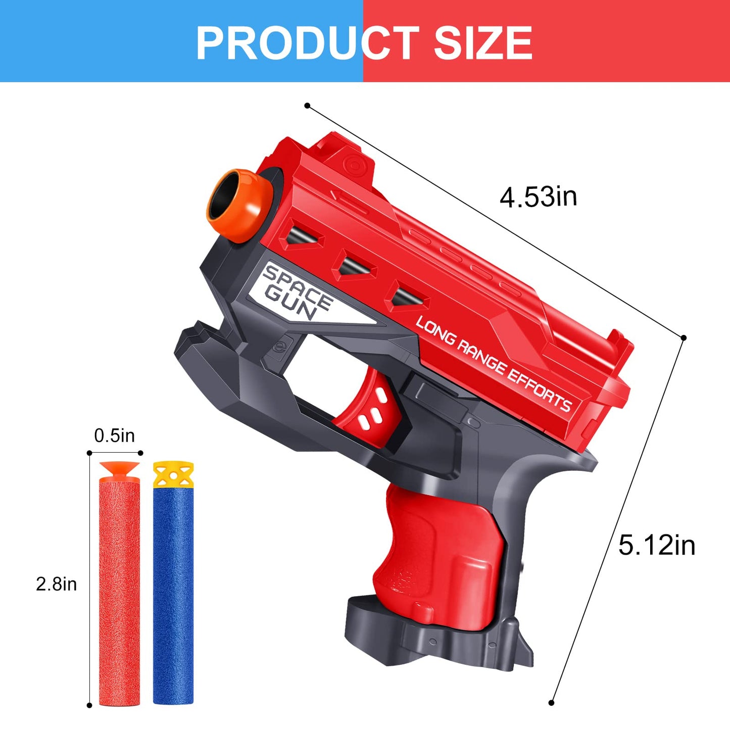 TiopLior 2-Pack Blaster Guns for Kids (Ages 4-9) – 60 Foam Bullets, Safety Goggles & Wristbands