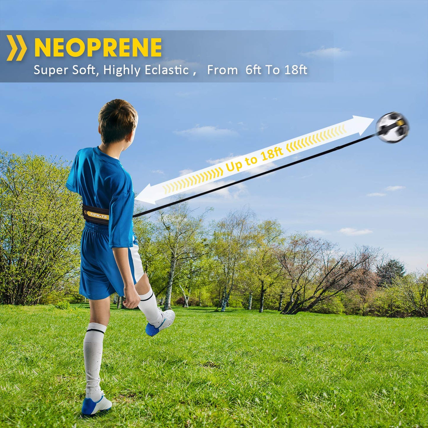 TIPKITS Soccer Training Belt – Durable Leather-Reinforced Solo Trainer