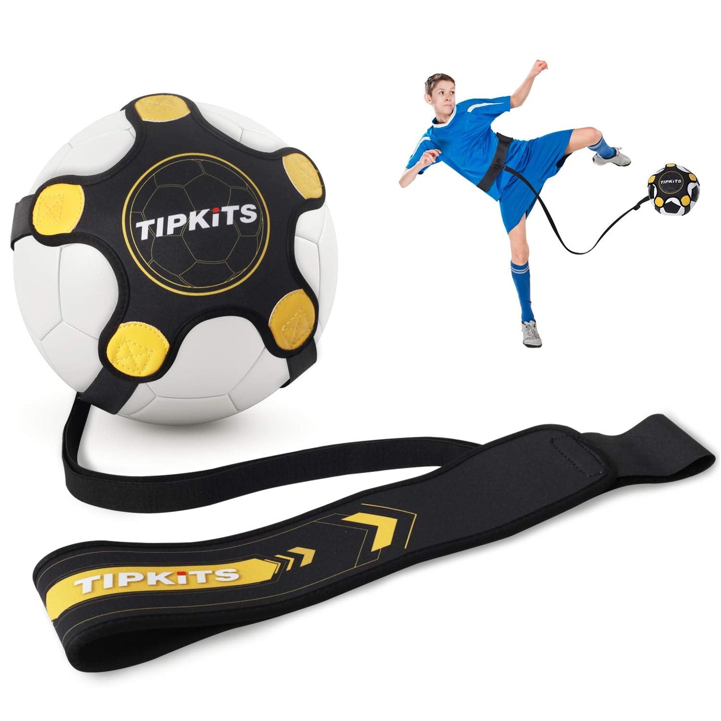 TIPKITS Soccer Training Belt – Durable Leather-Reinforced Solo Trainer