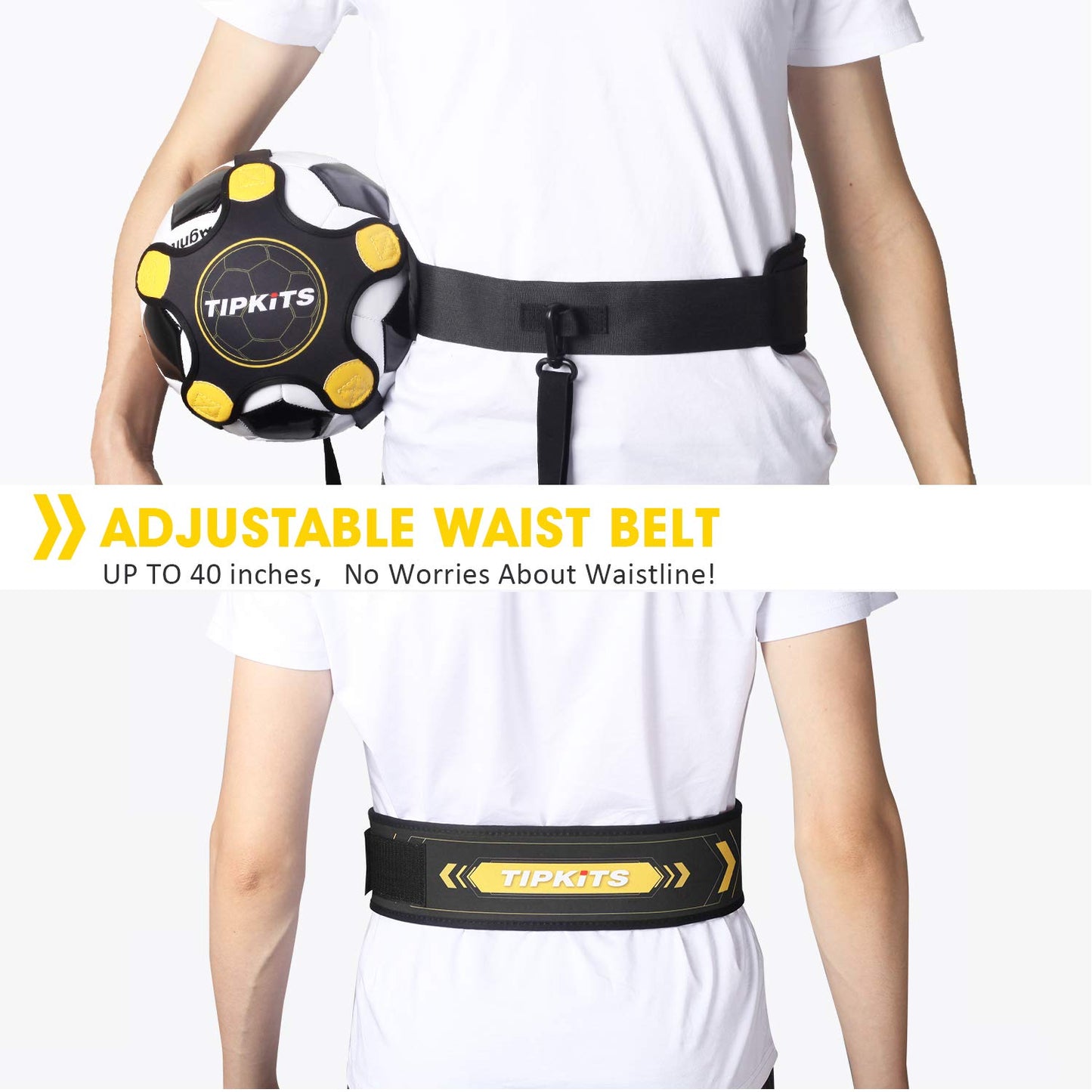 TIPKITS Soccer Training Belt – Durable Leather-Reinforced Solo Trainer