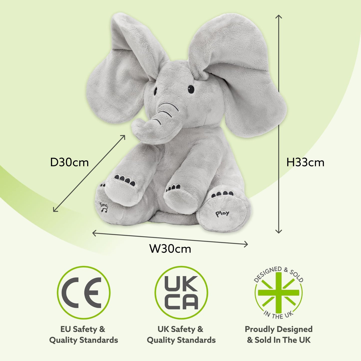 Tippi Peek-a-Boo Elephant Toy – Interactive Singing Plush for Babies 0-12 Months