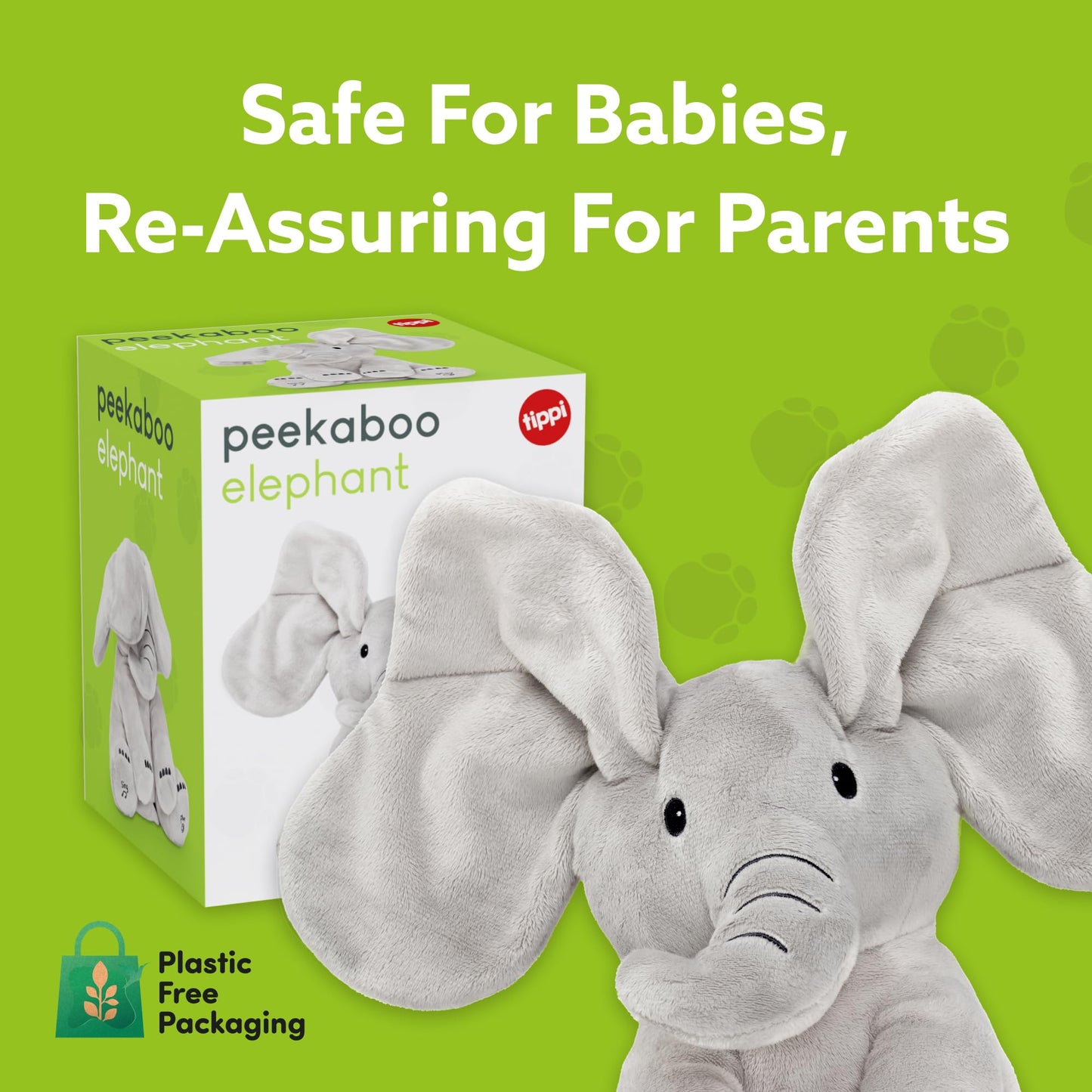 Tippi Peek-a-Boo Elephant Toy – Interactive Singing Plush for Babies 0-12 Months