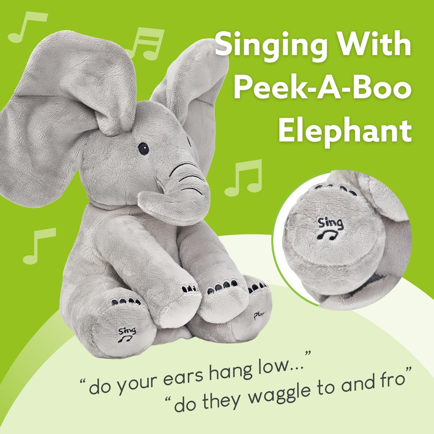 Tippi Peek-a-Boo Elephant Toy – Interactive Singing Plush for Babies 0-12 Months