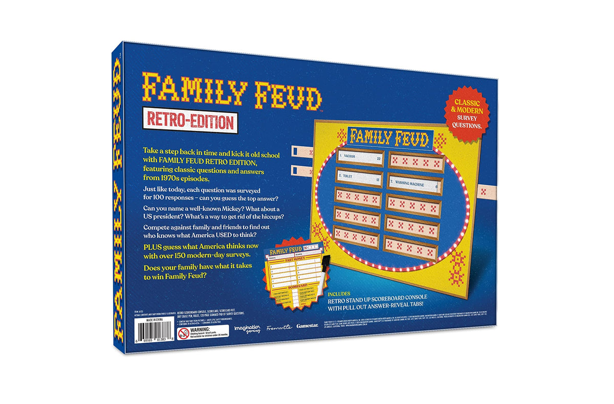 TIPSY LAND Family Feud Retro Edition Card Game – 1970s Questions & Modern Surveys
