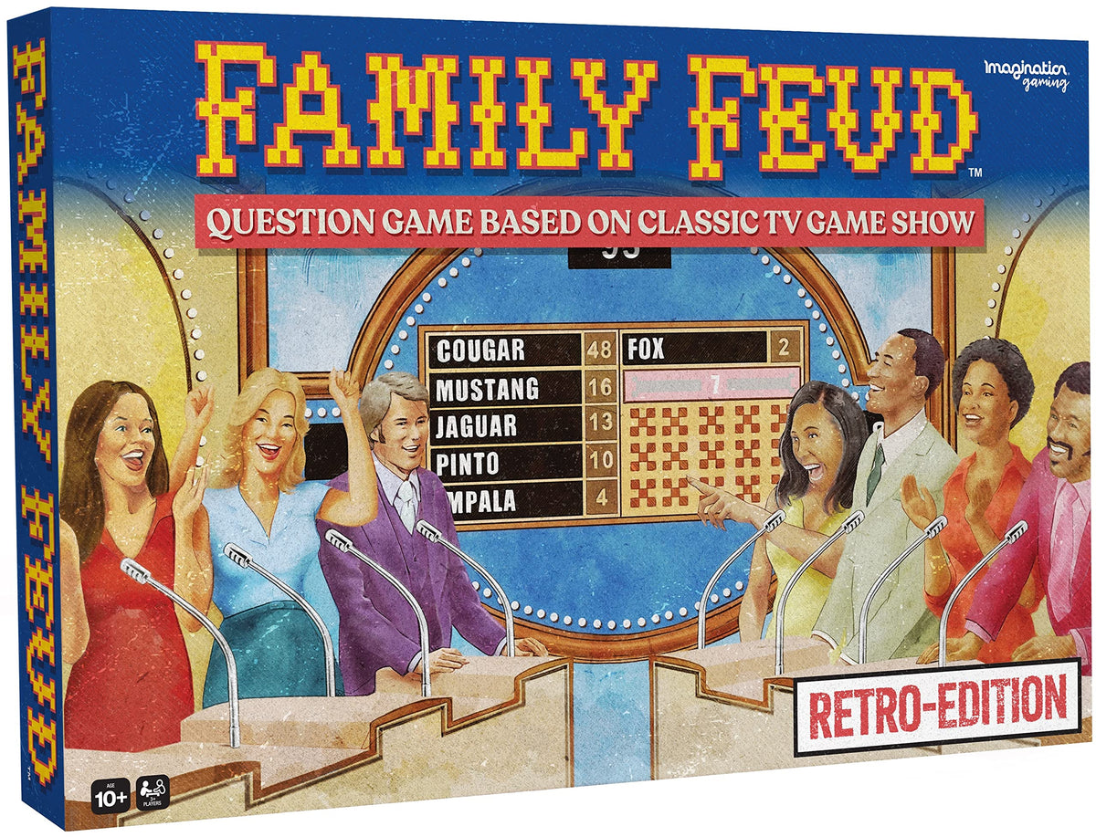 TIPSY LAND Family Feud Retro Edition Card Game – 1970s Questions & Modern Surveys