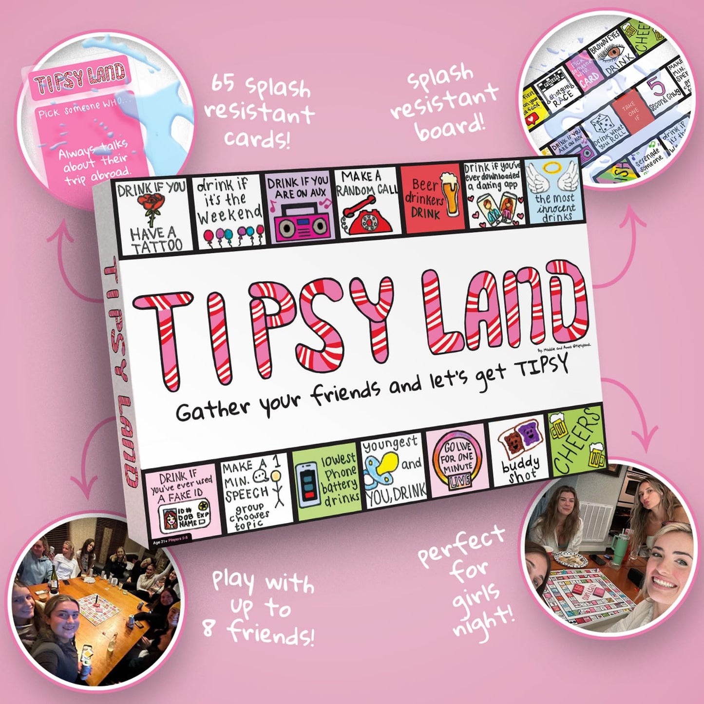 TIPSYLAND Original Edition | Official Adult Board Game for Parties & Game Nights | 3-8 Players