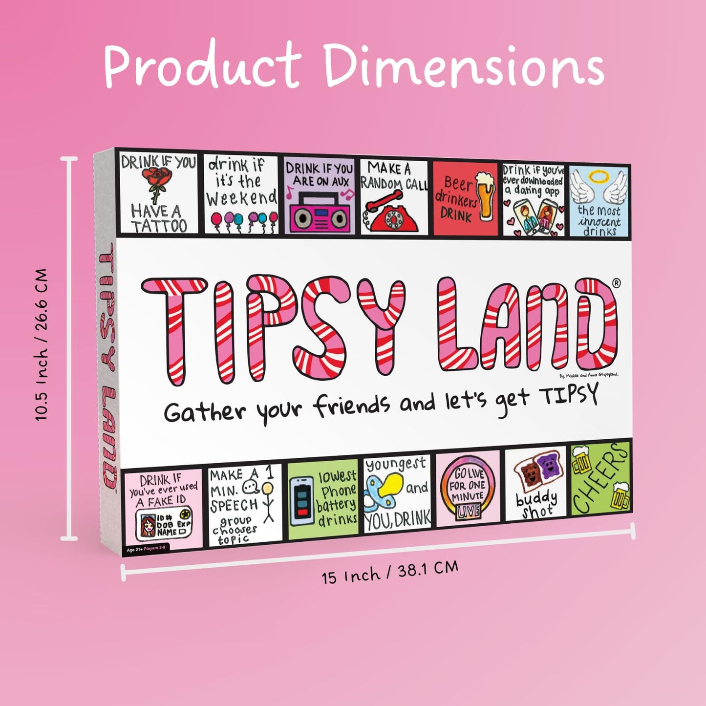 TIPSYLAND Original Edition | Official Adult Board Game for Parties & Game Nights | 3-8 Players