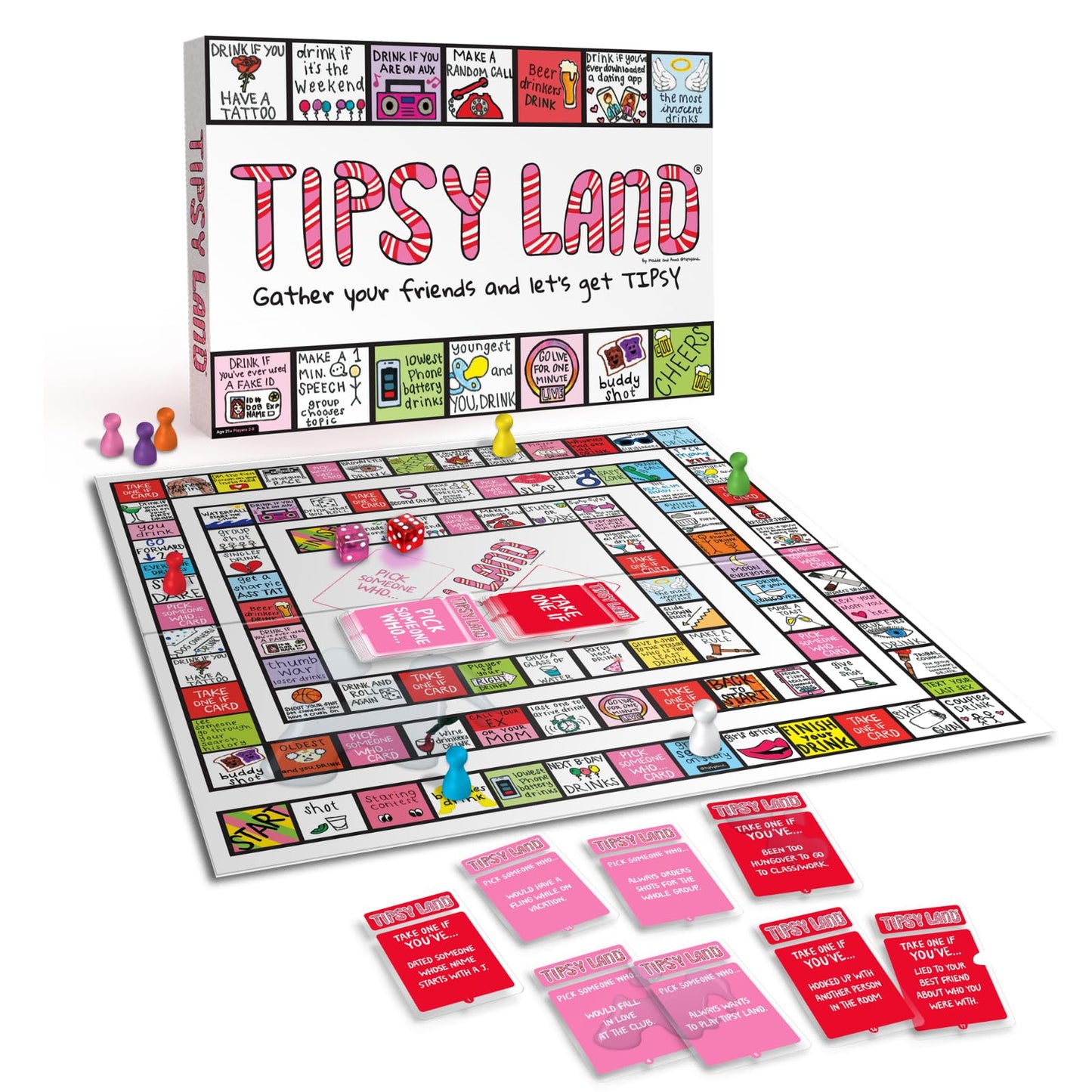 TIPSYLAND Original Edition | Official Adult Board Game for Parties & Game Nights | 3-8 Players