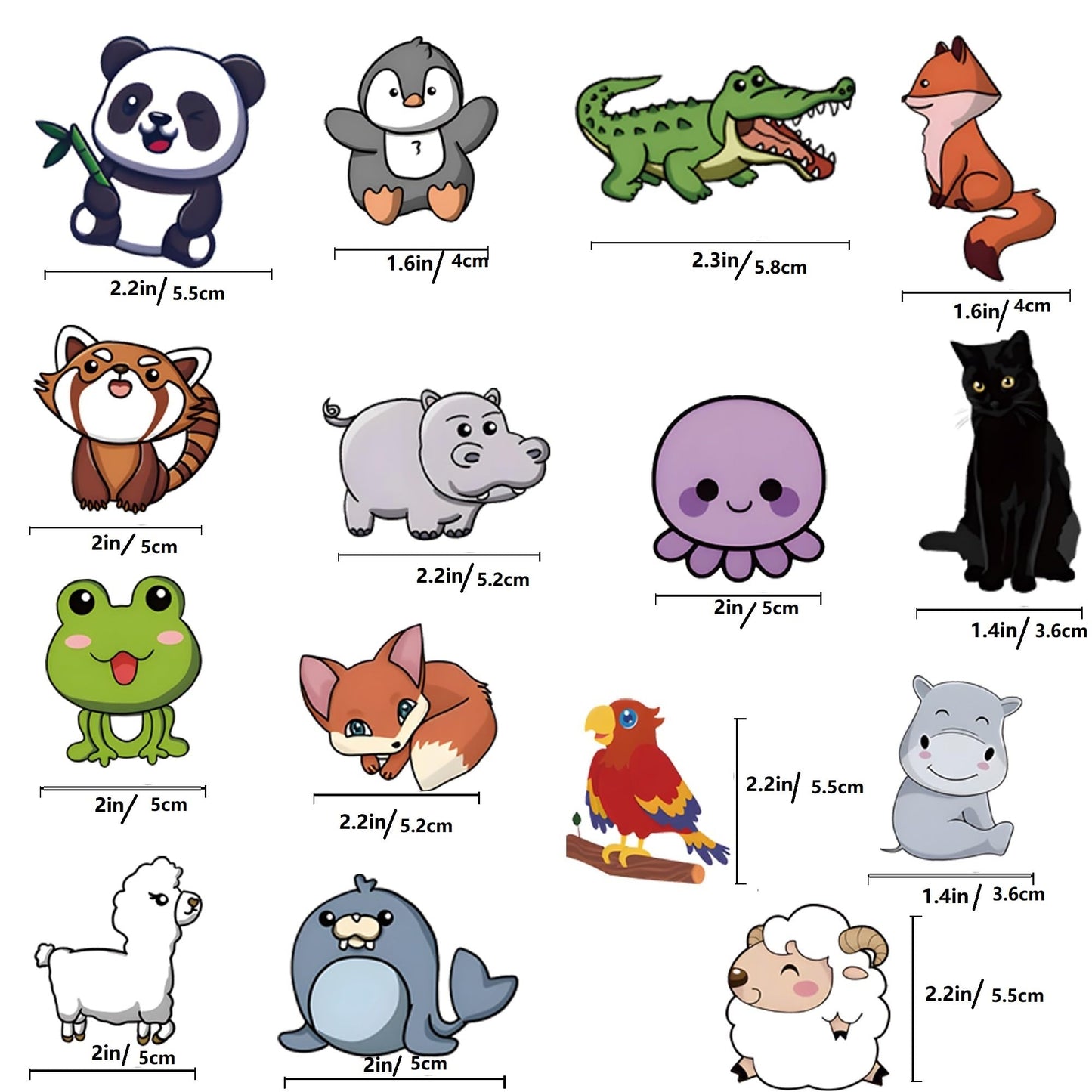 TIT COOPOPE 106PCS Non-Repeating Animal Stickers – Waterproof Vinyl
