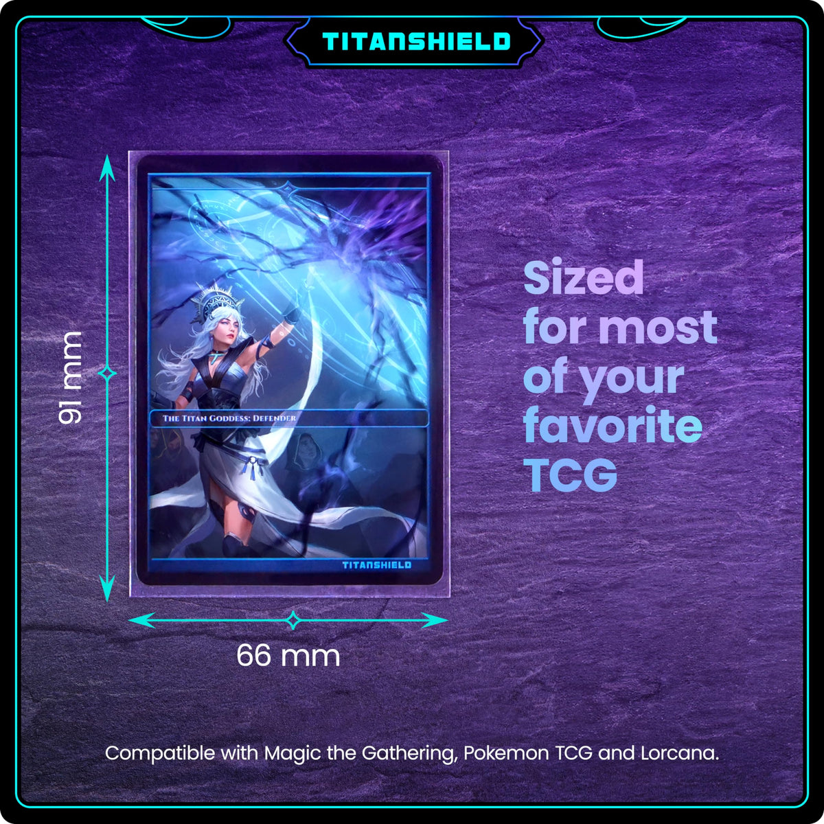 TitanShield Premium Card Sleeves – 150 Pack (66x91mm) Dual-Textured, Archival-Grade for MTG, Pokemon, One Piece, Lorcana