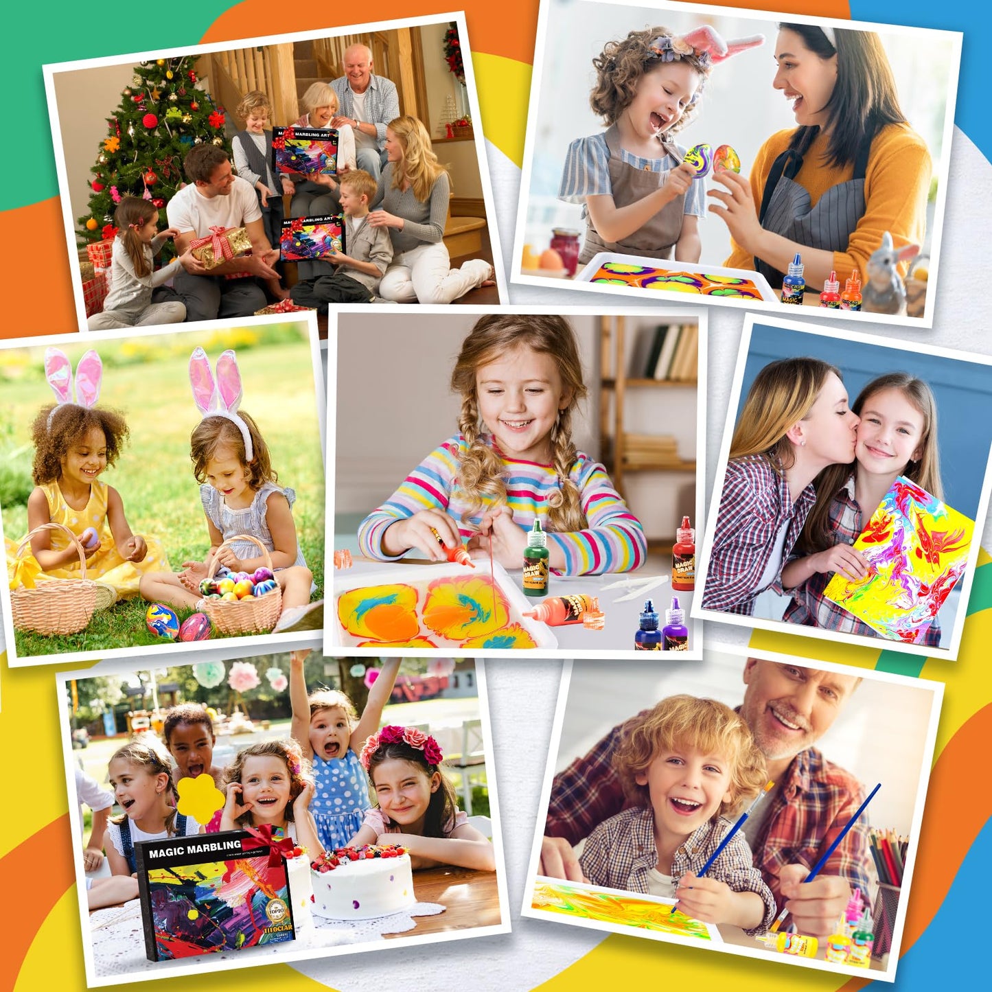 Titoclar Water Marbling Paint Kit — Creative Kids Art Set (10 Colors)
