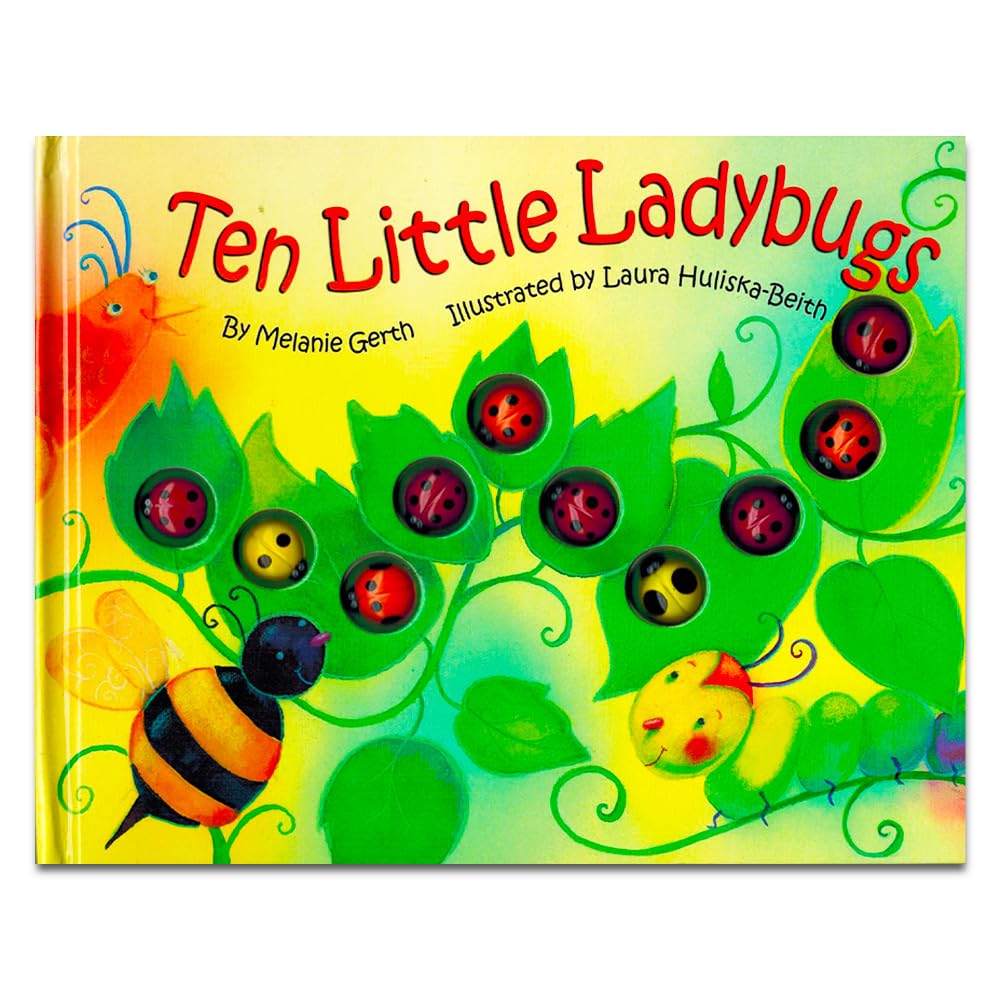 Titoland Ten Little Ladybugs Book for Toddlers with Butterfly Stickers