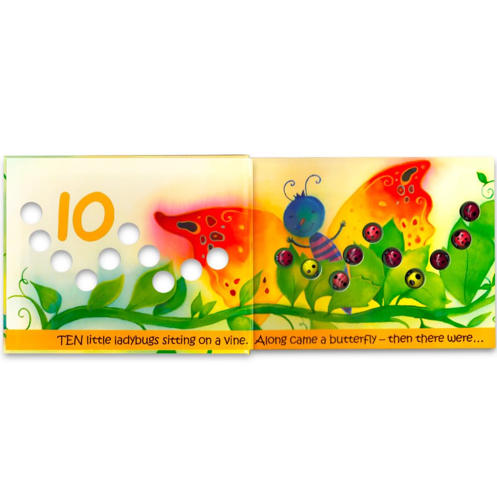 Titoland Ten Little Ladybugs Book for Toddlers with Butterfly Stickers